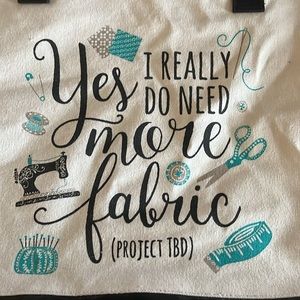 Fabric stash, NWT tote bag